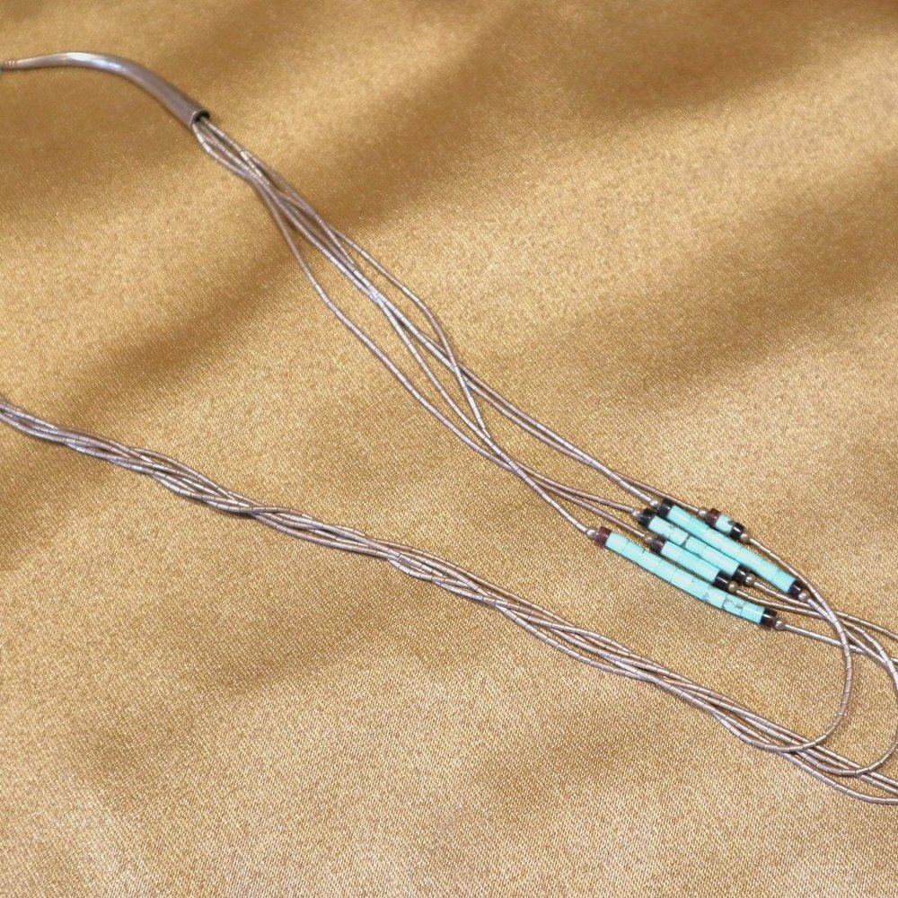 Native American Sterling Silver and Turquoise Necklace